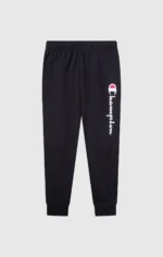 Men's Lightweight Jogger Black Sweatpants with Large Logo