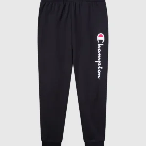 Men's Lightweight Jogger Black Sweatpants with Large Logo
