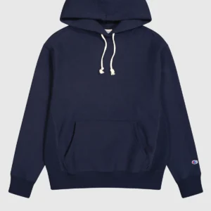 Reverse Weave Relaxed navy blue Hoodie