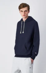 Reverse Weave Relaxed navy blue Hoodie