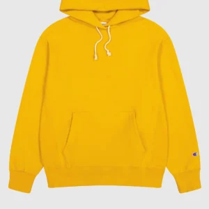 Reverse Weave Relaxed Yellow Hoodie
