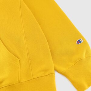 Reverse Weave Relaxed Yellow Hoodie