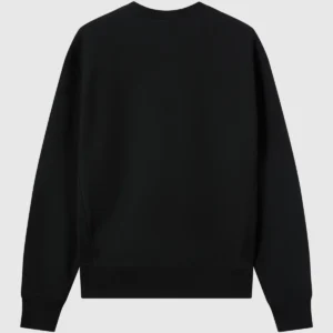 Reverse Weave Relaxed Black Sweatshirt