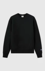 Reverse Weave Relaxed Black Sweatshirt