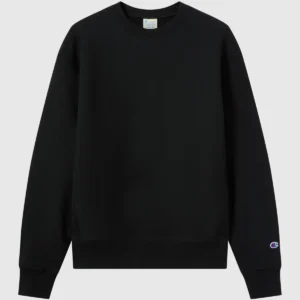Reverse Weave Relaxed Black Sweatshirt