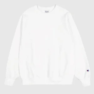 Reverse Weave Relaxed White Sweatshirt