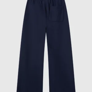 Reverse Weave Wide Leg navy blue Joggers