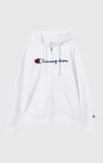 Slim Fit Men's Light Full Zip Hoodie Icons White Sweatshirt