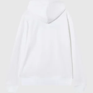 Slim Fit Men's Light Full Zip Hoodie Icons White Sweatshirt