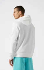 Men's Lightweight Slim Fit Hoodie White with Small Embroidered Logo