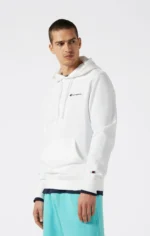 Men's Lightweight Slim Fit Hoodie White with Small Embroidered Logo