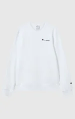 Men's Lightweight Slim Fit Sweatshirt White with Small Embroidered Logo