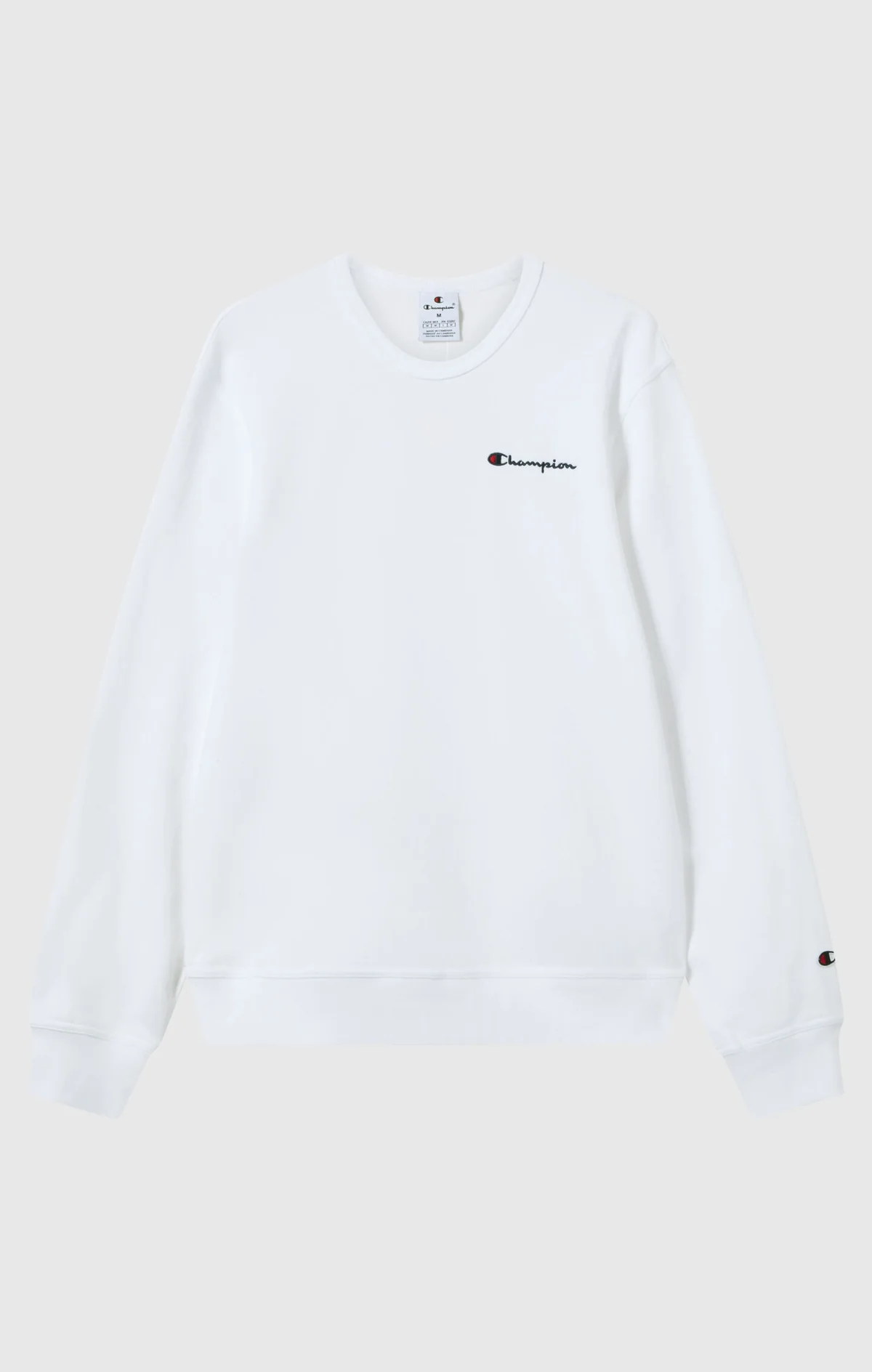 Men's Lightweight Slim Fit Sweatshirt White with Small Embroidered Logo Men's Lightweight Slim Fit Sweatshirt White with Small Embroidered Logo
