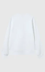 Men's Lightweight Slim Fit Sweatshirt White with Small Embroidered Logo