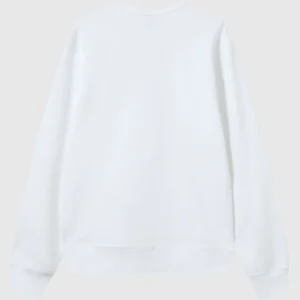 Men's Lightweight Slim Fit Sweatshirt White with Small Embroidered Logo