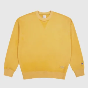 Men's Time Capsule Washed Look Loose Fit Yellow Sweatshirt