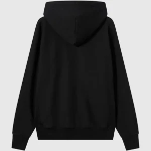 Reverse Weave Men's Fleece Zip Up Black Hoodie