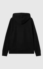 Reverse Weave Loose Fit Black Hoodie