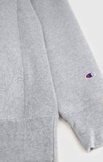 Reverse Weave Hooded Light Grey Sweatshirt Made In USA