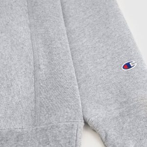 Reverse Weave Hooded Light Grey Sweatshirt Made In USA