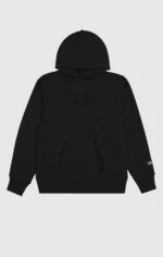 Reverse Weave Hooded Black Sweatshirt Made In USA
