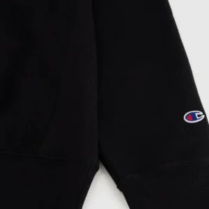 Reverse Weave Hooded Black Sweatshirt Made In USA