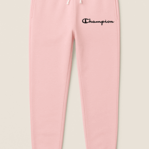 Pink Champion Logo Sweatpants with Drawstring Waist