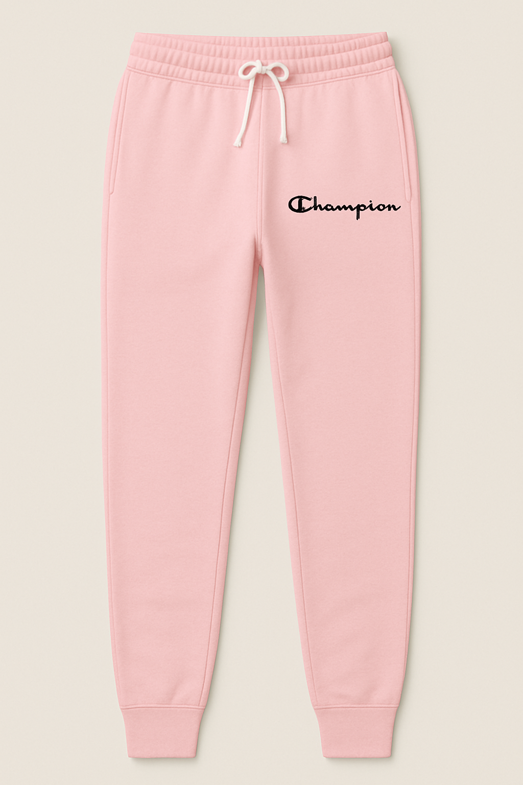 Pink Champion Logo Sweatpants with Drawstring Waist Pink Champion Logo Sweatpants with Drawstring Waist
