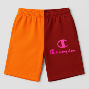 Colorblock Champion Logo Two-Tone Athletic Shorts
