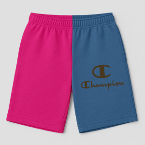 Champion Colorblock Pink Blue Two-Tone Logo Shorts