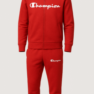Champion Red Full-Zip Logo Tracksuit Set Outfit